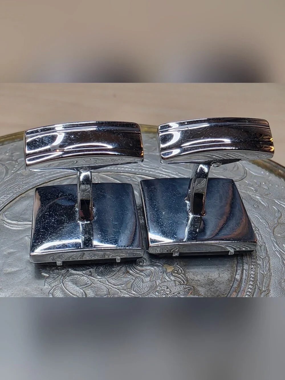 Pop Art Cufflinks Vintage Silver Stars Designer Cuff link Jewelry